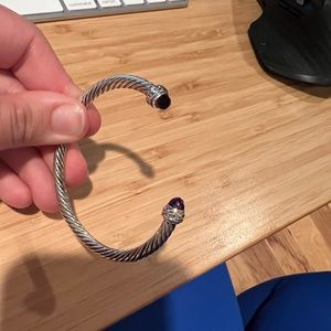 David Yurman amethyst / diamond cuff MED